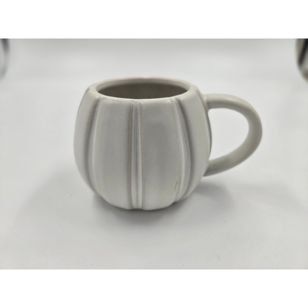 Hyde and Eek Boutique White Pumpkin Stoneware Mug Halloween Fall Coffee Cup